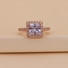 Square Halo Diamond Style Ring Cosmia
