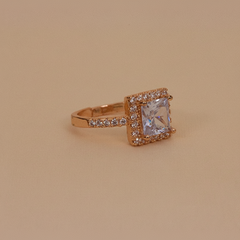 Square Halo Diamond Style Ring Cosmia