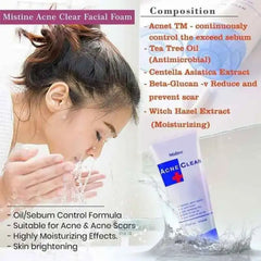 Mistine Acne Clear Facial Foam - 85ml Mistine