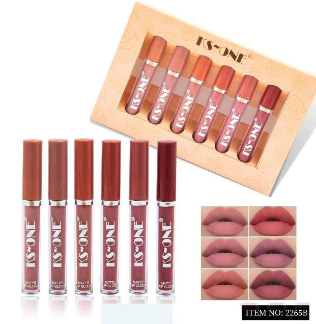 New KS One Pack Of 6 Matte Lip Gloss KS-ONE