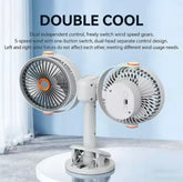 Dual Head Cooling Fan - Adjustable Desktop USB Fan Cosmia.pk