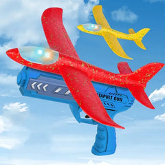 Airplane Launcher Toy - Foam Throwing Glider Plane with Catapult Gun Cosmia.pk