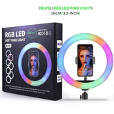 MJ26 10 Inch RGB Led Ring Light With PHONE HOLDER RGB