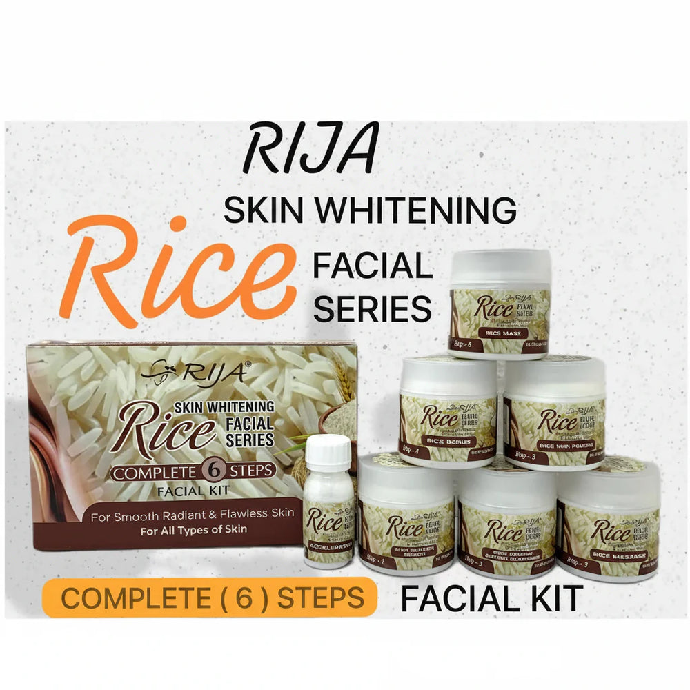 RIJA Skin Whitening Rice FACIAL KIT - Pack Of 6 Rija