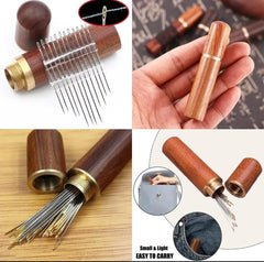 Easygo self-threading sewing needles with a wooden storage case Cosmia.pk