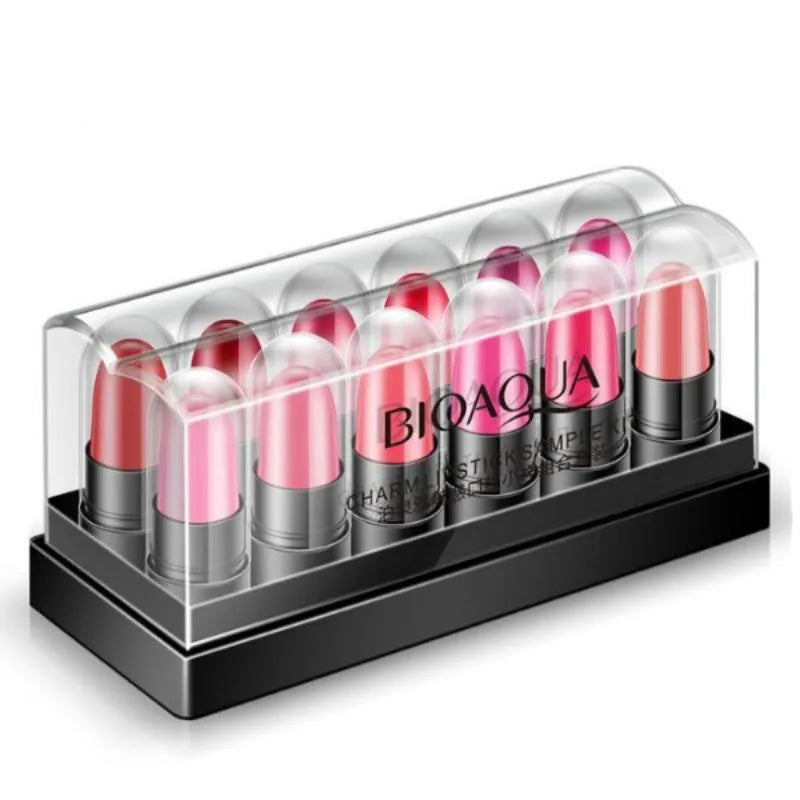 BIOAQUA Lipstick Kit Waterproof Long-Lasting Lipstick - 12 Pcs Set Bioaqua