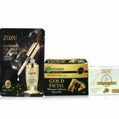 3-in-1 Gold Deal – Gold Sheet Mask, Gold Facial & Gold Soap Cosmia.pk