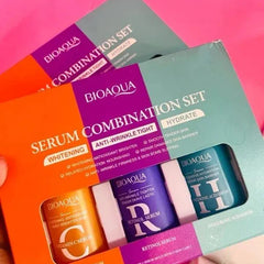 Bioaqua 3‑in‑1 Whitening Anti‑Wrinkle Hyaluronic Acid Serum - 30ml Each Bioaqua