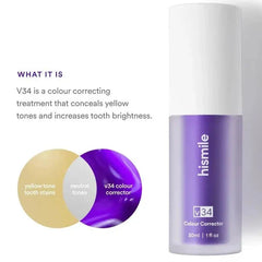 Hismile v34 Colour Corrector Serum Purple Teeth Whitening & Stain Removal Hismile