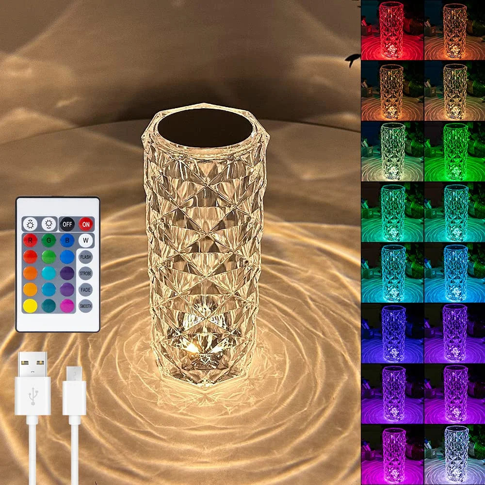 Diamond Rose Crystal Lamp 16 Color Changing with remote Cosmia.pk