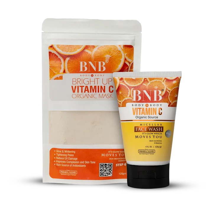 BNB Bright up Vitamin C Mask - 120gm & Face Wash - 120ml BnB