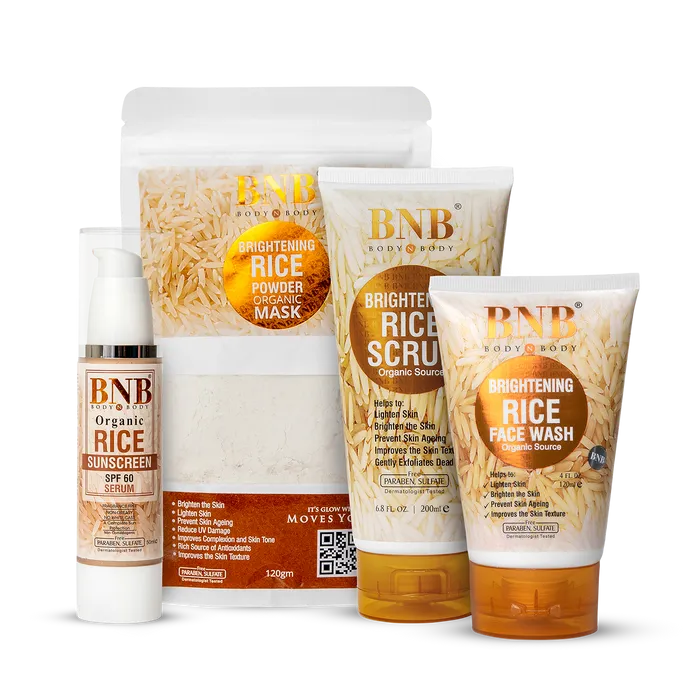 BNB Rice Renewel Bundle ( Rice Kit + Rice Sunscreen SPF 60 - 50ml ) BnB
