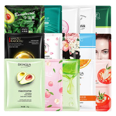 BIOAQUA Pack of 30 Moisturizing Facial Face Sheet Mask & Hydrating, Moisturizing, Skin Care Sheet Mask Lip Mask And Eye Mask Bioaqua