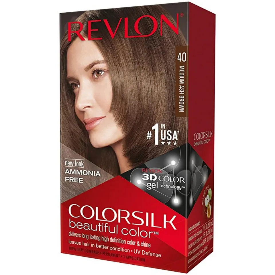 REVLON (Italy) 40 Medium Ash Brown 3D Hair Color Revlon