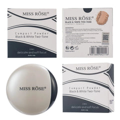 Miss Rose Black & White Two-Tone Compact Powder Miss Rose