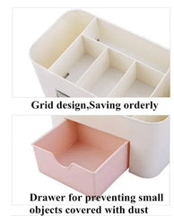 Cosmetic Makeup Organizers 7 Compartments with 1 Drawer Storage Box Cosmia