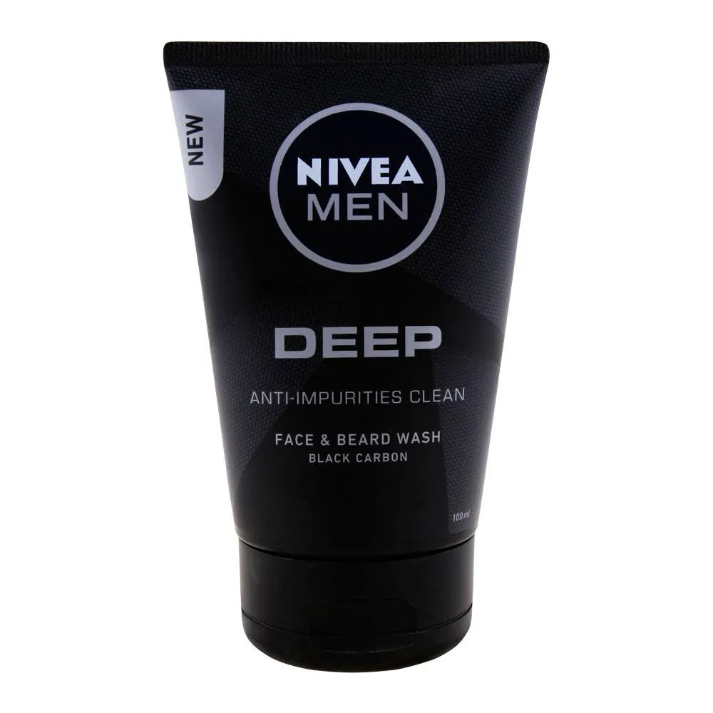 Nivea Men Deep Anti-Impurities Clean Face & Beard Wash, Black Carbon Nivea