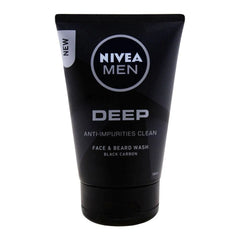 Nivea Men Deep Anti-Impurities Clean Face & Beard Wash, Black Carbon Nivea