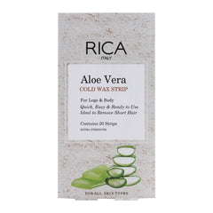 Rica Aloe Vera Cold Wax Strip, Legs & Body, All Skin Types, 20-Pack rica
