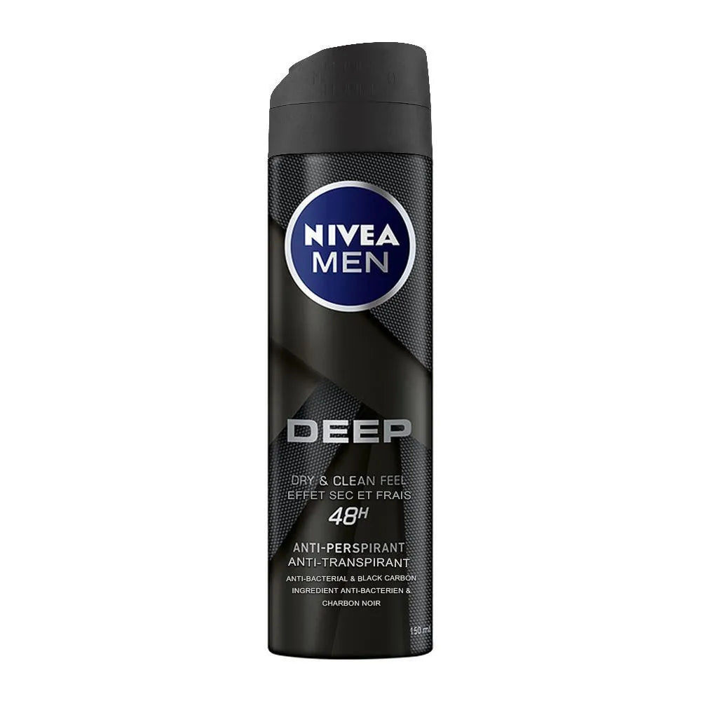 Nivea Men 48H Deep Dry & Clean Feel Anti-Perspirant Deodorant Body Spray - 150ml Nivea