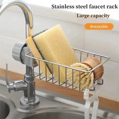 Rotatable Stainless Steel Sink Drainer & Storage Rack Cosmia.pk