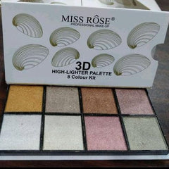 Miss Rose Highlighter 3D - 8 Colour Kit Miss Rose