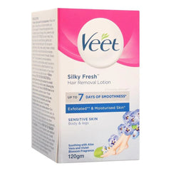 Veet Silky Fresh Sensitive Skin Hair Removal Lotion, Body & Legs - 120g Veet