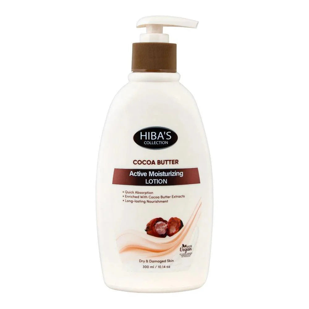 Hiba's Collection Cocoa Butter Active Moisturizing Lotion - 300ml Hiba's Collection