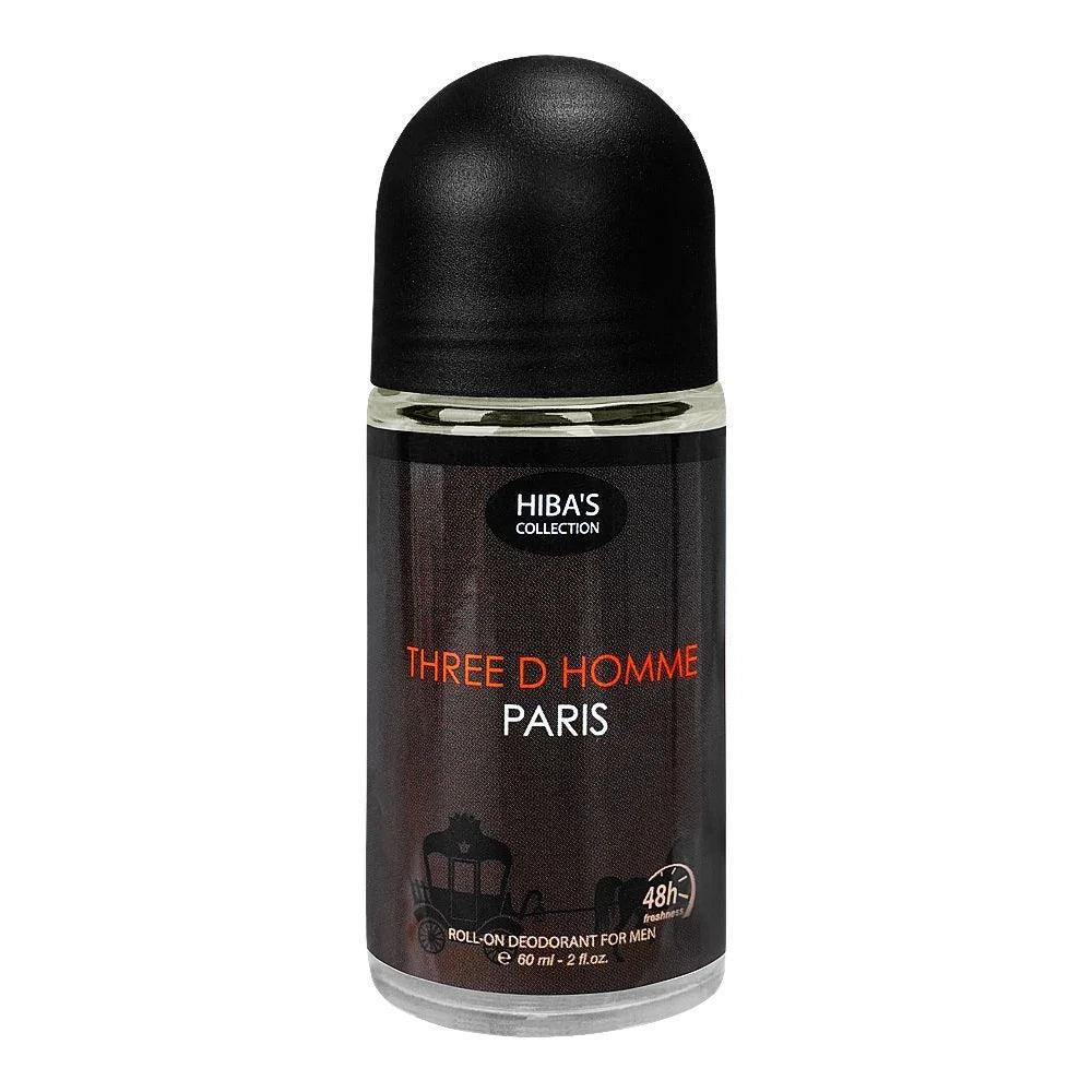 Hiba's Collection Three D Homme Paris Deodorant Roll On - 60ml Hiba's Collection