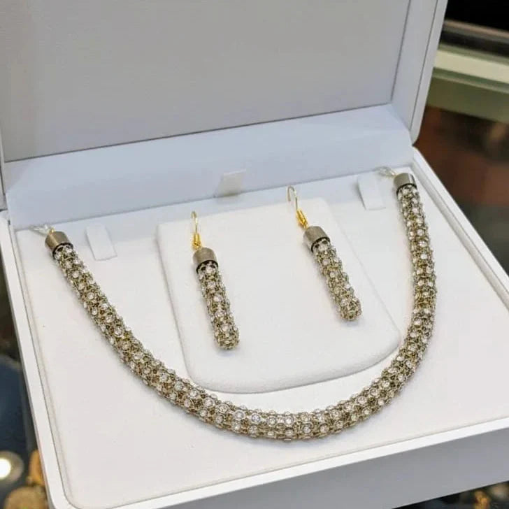 Stone Silver Chain Necklace Cosmia