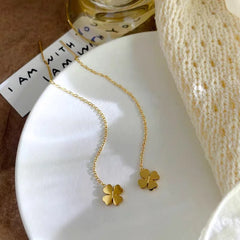 Stainless Steel Fashionable Four-Leaf Clover Earrings Cosmia