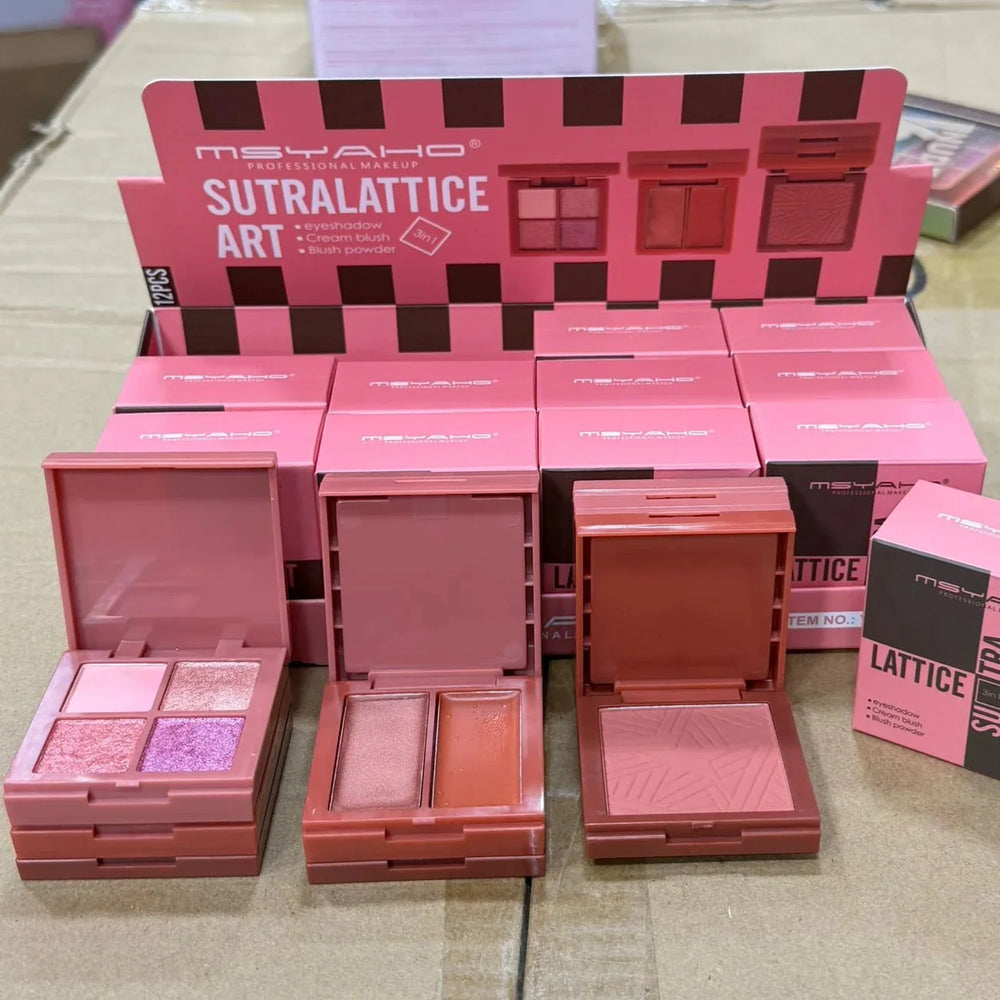 Msyaho 3 in 1 Eyeshadow, Cream Blush & Blush Powder Kit Msyaho