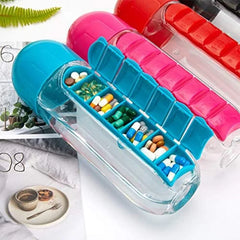Water Bottle with Weekly Pill Organizer & Detachable Cup Cosmia.pk