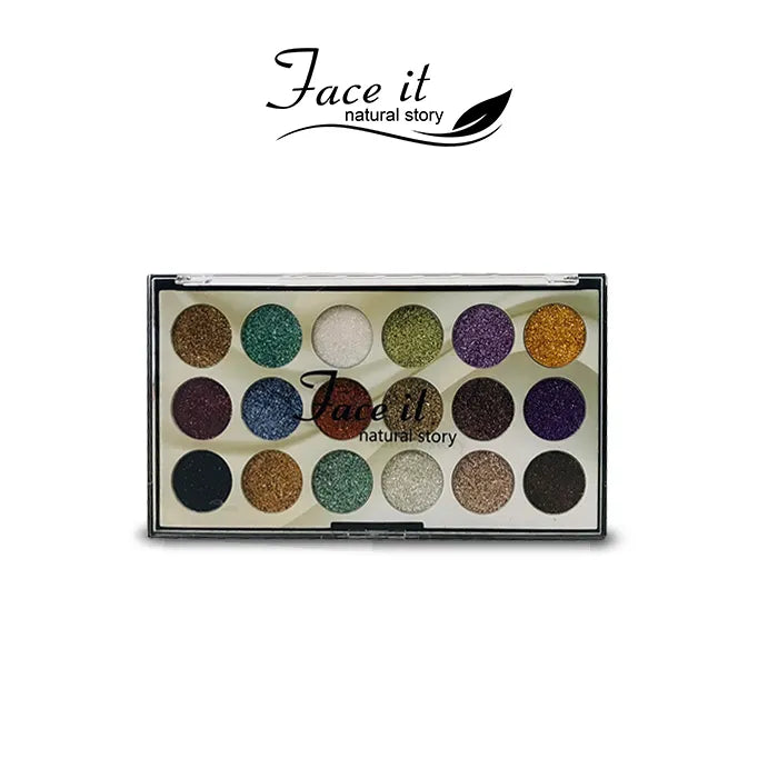 Face it 18 Shades Glitter Eyeshadow Palette Face It