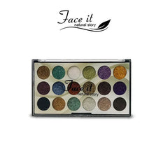 Face it 18 Shades Glitter Eyeshadow Palette Face It