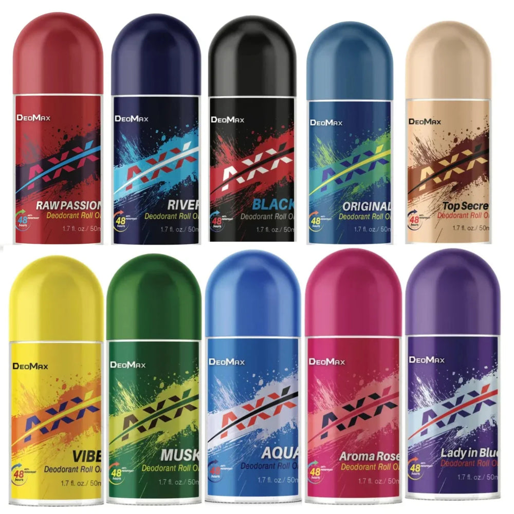Pack of 10 Deomax Deodorant Roll On – 48H Long Lasting (50ml Each) | Deomax