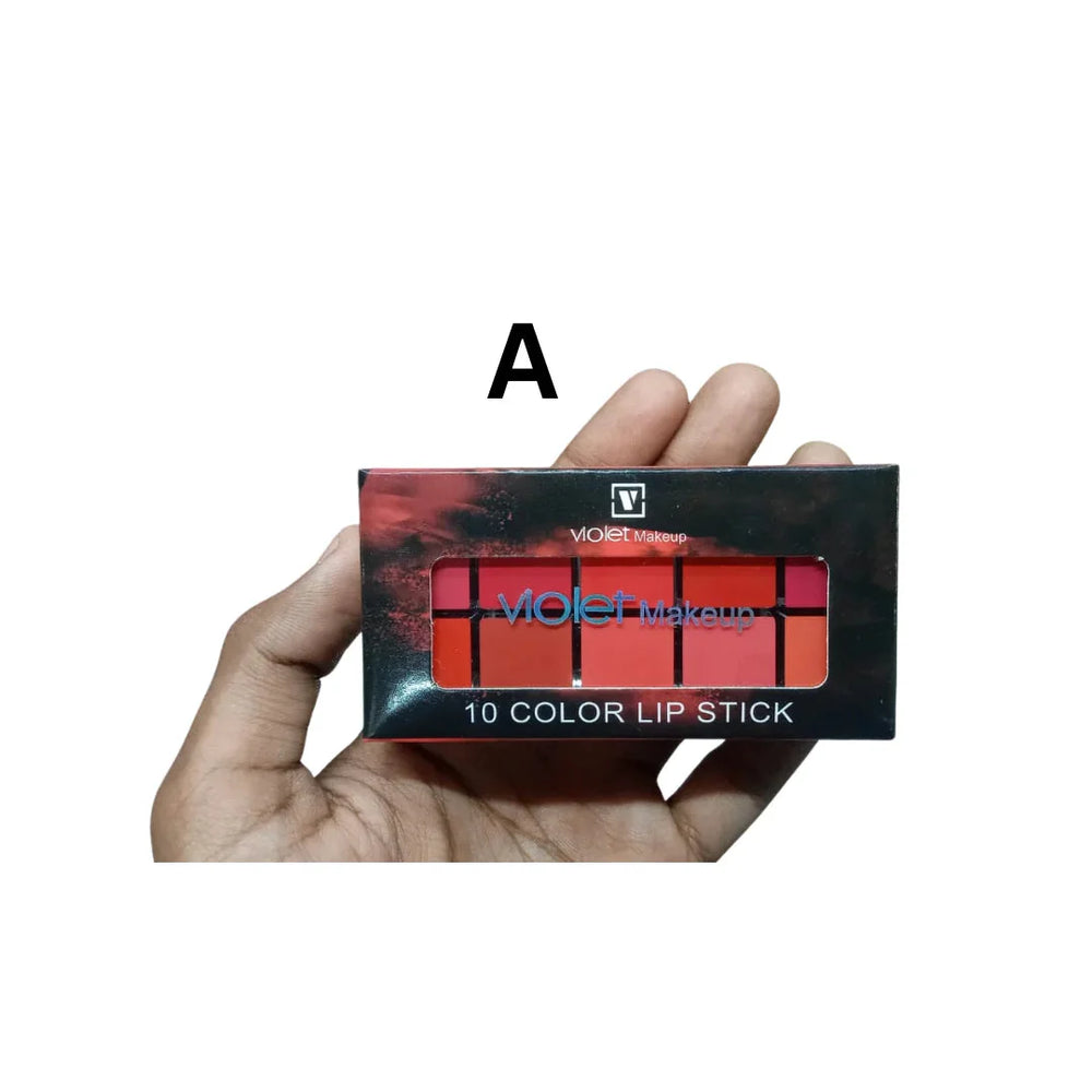 Violet 10 Color Lipstick Palette Violet