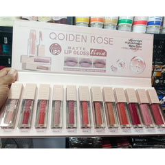 Qoiden Rose Matte Lipgloss - 12 Pcs Set Qoiden Rose