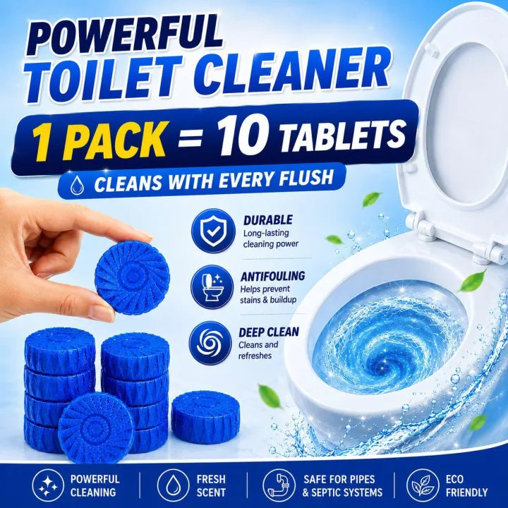 Blue Automatic Toilet Cleaner Stain Remover - 10 Tablets Cosmia.pk