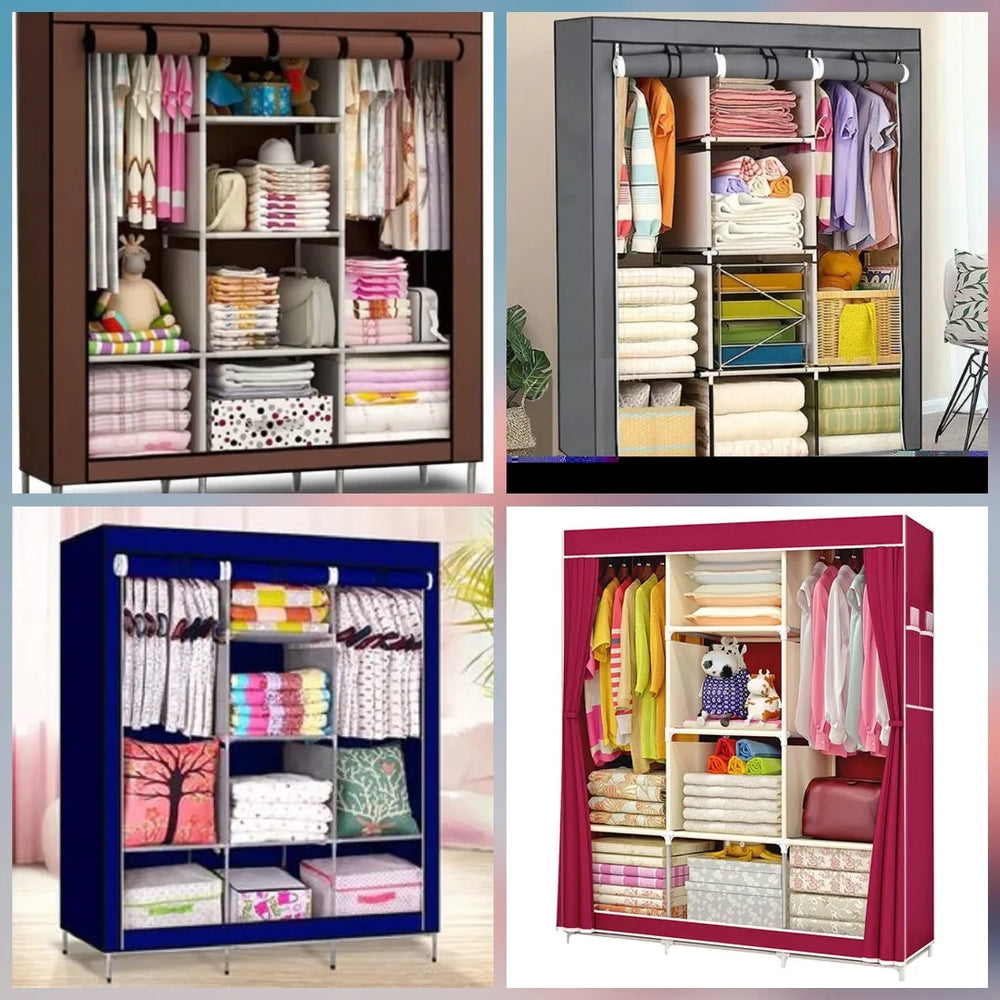 Non-woven Cloth Wardrobe Folding Portable Clothing Storage Cabinet Cosmia.pk
