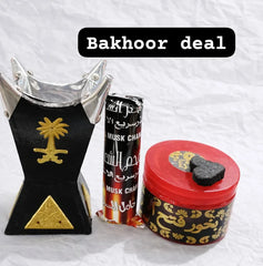 Traditional Wooden Bakhoor Burner with Magic Coal Cosmia.pk
