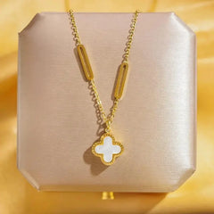 Stainless Steel Clover Double Side Chain Locket – Each Cosmia