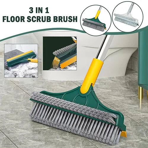 2-in-1 Rotatable Floor Scrub Brush & Rubber Squeegee Wiper Cosmia.pk