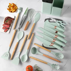Silicone Cookware Spoon Sets - 19pcs Cosmia.pk