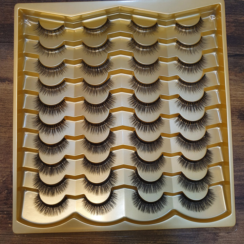 20 pairs 100% super HANDMADE Heavy & Simple Look Lashes Cosmia.pk