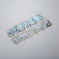 6 Hooks Self-Adhesive Hook Wall Hanger Marble Patterned Transparent Cosmia.pk