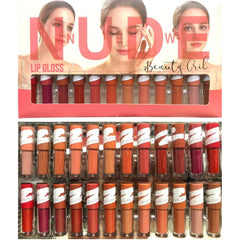New Nude Beauty Girl 24Pcs Lipgloss Tray Beauty girl
