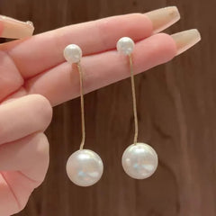 Two in One Pearl Drop Earrings Cosmia
