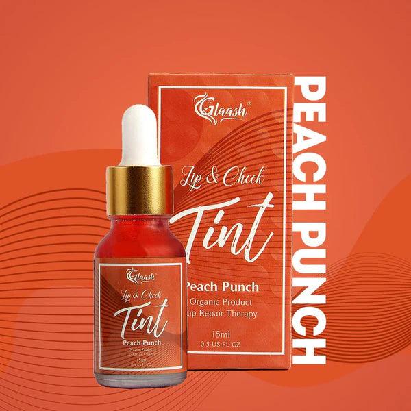 Glaash Lip Cheek Tint Water Based Peach Punch - 15ml Glaash