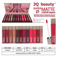3Q Beauty Matte Lipgloss Set of 12 Shades 3Q Beauty